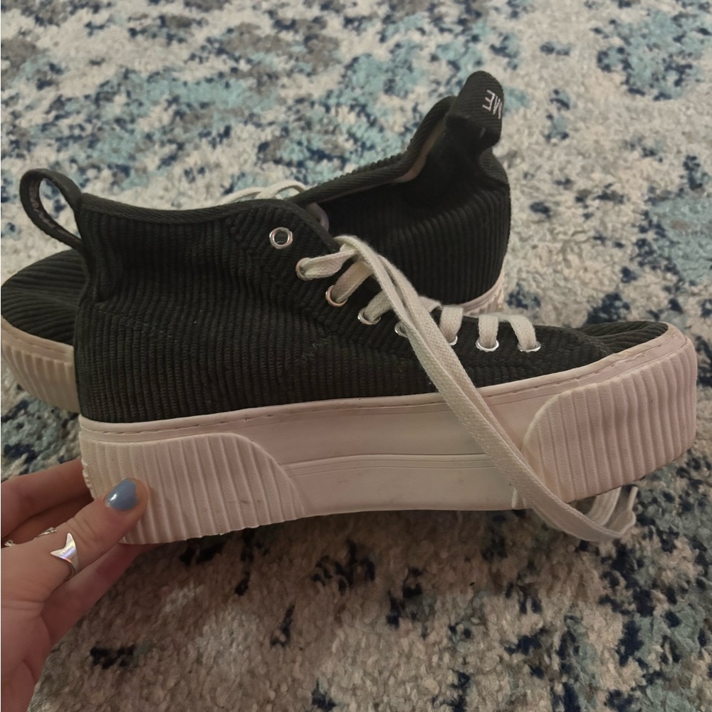 high top corduroy shoes